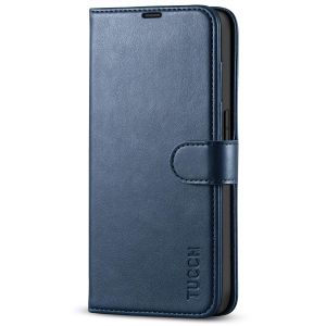 TUCCH iPhone 14 Pro Wallet Case, iPhone 14 Pro PU Leather Case, Folio Flip Cover with RFID Blocking and Kickstand - Blue
