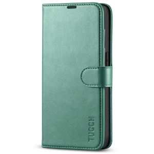 TUCCH iPhone 14 Pro Wallet Case, iPhone 14 Pro PU Leather Case, Folio Flip Cover with RFID Blocking and Kickstand - Myrtle Green