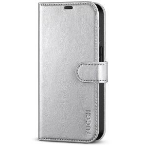 TUCCH iPhone 14 Pro Wallet Case, iPhone 14 Pro PU Leather Case, Folio Flip Cover with RFID Blocking and Kickstand - Shiny Silver