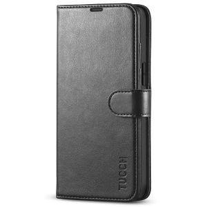 TUCCH iPhone 14 Pro Max Wallet Case, iPhone 14 Pro Max PU Leather Case with Folio Flip Book RFID Blocking, Stand, Card Slots, Magnetic Clasp Closure - Black