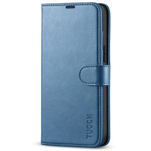 TUCCH iPhone 14 Pro Max Wallet Case, iPhone 14 Pro Max PU Leather Case with Folio Flip Book RFID Blocking, Stand, Card Slots, Magnetic Clasp Closure - Light Blue