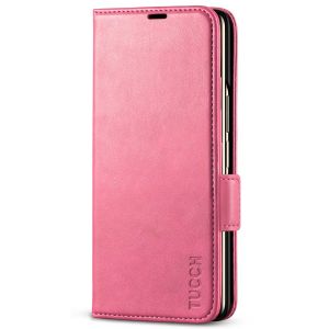 TUCCH SAMSUNG GALAXY Z FOLD4 5G Wallet Case with S Pen Holder Dual Magnetic Tab Closure Book Folio Flip Style - Hot Pink