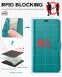 TUCCH iPhone 13 Wallet Case, iPhone 13 PU Leather Case, Folio Flip Cover with RFID Blocking, Credit Card Slots, Magnetic Clasp Closure - Full Grain Cyan