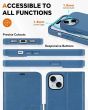 TUCCH iPhone 15 Plus Magnetic Detachable Leather Wallet Case, iPhone 15 Plus 2in1 Flip Cover - Light Blue