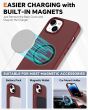 TUCCH iPhone 15 Magnetic Detachable Leather Case, Regular iPhone 15 2in1 Wallet Case - Dark Red