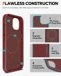 TUCCH iPhone 15 Plus Magnetic Detachable Leather Case, iPhone 15 Plus 2in1 Wallet Case - Dark Red