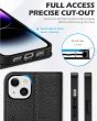 SHIELDON iPhone 15 Plus Genuine Leather Wallet Case, iPhone 15 Plus Mobile Phone Case - Full Grain Black