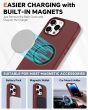 TUCCH iPhone 15 Pro Magnetic Detachable Leather Case, iPhone 15 Pro 2in1 Wallet Case - Dark Red