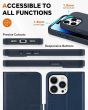 TUCCH iPhone 15 Pro Leather Detachable Wallet Cover, iPhone 15 Pro MagSafe & Wireless Charghing Compatible Case - Blue