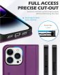 SHIELDON iPhone 15 Pro Max Genuine Leather Wallet Case, iPhone 15 Pro Max Kickstand Phone Case - Purple