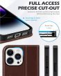 SHIELDON iPhone 15 Pro Max Genuine Leather Wallet Case, iPhone 15 Pro Max Phone Case - Retro Coffee