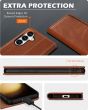 SHIELDON SAMSUNG Galaxy S23FE Wallet Case, SAMSUNG S23FE Leather Cover Flip Folio Book Case - Retro Brown