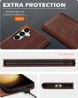 SHIELDON SAMSUNG Galaxy S23FE Wallet Case, SAMSUNG S23FE Leather Cover Flip Folio Book Case - Retro Coffee