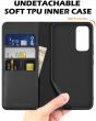 SHIELDON SAMSUNG Galaxy A54 Wallet Case, SAMSUNG A54 Genuine Leather Case RFID Blocking Card Holder Magnetic Closure Kickstand Protective Book Flip Folio Cover - Black