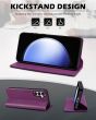 SHIELDON SAMSUNG Galaxy S23FE Wallet Case, SAMSUNG S23FE Leather Cover Flip Folio Book Case - Purple