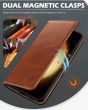 SHIELDON SAMSUNG Galaxy S23 Plus Wallet Case, SAMSUNG S23 Plus Leather Cover Flip Folio Book Case - Brown - Retro