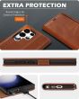 SHIELDON SAMSUNG Galaxy S23 Ultra Wallet Case, SAMSUNG S23 Ultra Leather Cover Flip Folio Book Case - Brown - Retro