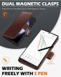 SHIELDON SAMSUNG Galaxy S23 Ultra Wallet Case, SAMSUNG S23 Ultra Leather Cover Flip Folio Book Case - Coffee - Retro