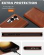 SHIELDON SAMSUNG Galaxy S23 Wallet Case, SAMSUNG S23 Leather Cover Flip Folio Book Case - Brown - Retro