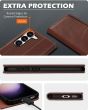 SHIELDON SAMSUNG Galaxy S23 Wallet Case, SAMSUNG S23 Leather Cover Flip Folio Book Case - Coffee - Retro