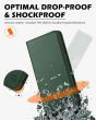 SHIELDON SAMSUNG Galaxy S24 Genuine Leather Wallet Case, SAMSUNG S24 Flip Case Folio Book Magnet Cover - Midnight Green