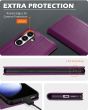 SHIELDON SAMSUNG Galaxy S24 Genuine Leather Wallet Case, SAMSUNG S24 Flip Case Folio Book Magnet Cover - Purple