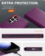 SHIELDON SAMSUNG Galaxy S24 Plus Wallet Case, SAMSUNG S24 Plus Genuine Leather Cover Flip Folio Book Case - Purple