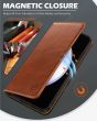 SHIELDON SAMSUNG Galaxy S24 Plus Wallet Case, SAMSUNG S24 Plus Genuine Leather Cover Flip Folio Book Case - Brown - Retro