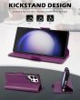 SHIELDON SAMSUNG Galaxy S24 Ultra Wallet Case, SAMSUNG S24 Ultra Leather Cover Flip Folio Book Case - Purple