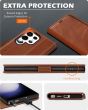 SHIELDON SAMSUNG Galaxy S24 Ultra Wallet Case, SAMSUNG S24 Ultra Leather Cover Flip Folio Book Case - Brown - Retro