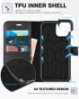 TUCCH iPhone 11 Wallet Case with Magnetic, iPhone 11 Leather Case - Black & Light Blue