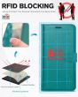 TUCCH iPhone 12 Wallet Case, iPhone 12 Pro Case, iPhone 12 / Pro 6.1-inch Flip Case - Cyan - Full Grain