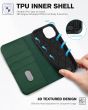 TUCCH iPhone 15 Wallet Case, iPhone 15 Phone Case with Card Slots - Midnight Green