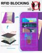 TUCCH iPhone 15 Wallet Case, iPhone 15 Shockproof Case with Front Cover - Purple