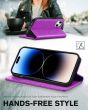 TUCCH iPhone 15 Wallet Case, iPhone 15 Shockproof Case with Front Cover - Purple