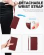 TUCCH iPhone 15 Wallet Case, iPhone 15 PU Leather Case-Strap - Dark Red