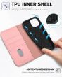 TUCCH iPhone 15 Plus Wallet Case, iPhone 15 Plus Shockproof Case with Front Cover - Rose Gold