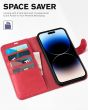 TUCCH iPhone 15 Plus Wallet Case, iPhone 15 Plus Leather Cover - Red