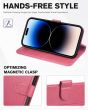 TUCCH iPhone 15 Plus Wallet Case, iPhone 15 Plus Leather Cover - Hot Pink