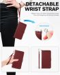 TUCCH iPhone 15 Plus Wallet Case, iPhone 15 Plus Leather Cover - Wrist Strap Dark Red