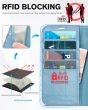 TUCCH iPhone 15 Pro Max Leather Wallet Case, iPhone 15 Pro Max Flip Phone Case - Shiny Light Blue