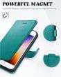 TUCCH iPhone 7 Wallet Case, iPhone 8 Case, iPhone SE 2/3 Gen. Premium PU Leather Case - Full Grain Cyan