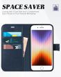 TUCCH iPhone 7 Wallet Case, iPhone 8 Case, iPhone SE 2/3 Gen. Premium PU Leather Case - Blue & Lake Blue