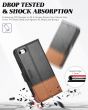 TUCCH iPhone 7 Wallet Case, iPhone 8 Case, iPhone SE 2/3 Gen. Premium PU Leather Case - Black & Brown