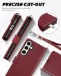 TUCCH SAMSUNG GALAXY S24 Wallet Case, SAMSUNG S24 PU Leather Case Flip Cover - Strap - Dark Red