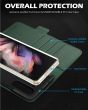 SHIELDON SAMSUNG Galaxy Z Fold5 Book Case, SAMSUNG Z Fold 5 Genuine Leather Book Cover - Midnight Green