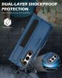 SHIELDON SAMSUNG Galaxy Z Fold5 Magnetic Wallet Case, SAMSUNG Z Fold 5 Genuine Leather RFID Phone Cover - Royal Blue