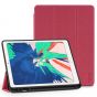 TUCCH iPad Air 3 10.5-inch 2019 Kickstand Leather Cover Case with Auto Sleep/Wake, Trifold Stand, Pencil Holder Line texture - Red