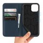 SHIELDON iPhone 11 Wallet Case, Genuine Leather, RFID Blocking, Magnetic Closure - Blue
