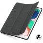 TUCCH iPad Air 3 10.5-inch 2019 Leather Case Cover with Auto Sleep/Wake, Trifold Stand, Pencil Holder - Cloth Texture Black